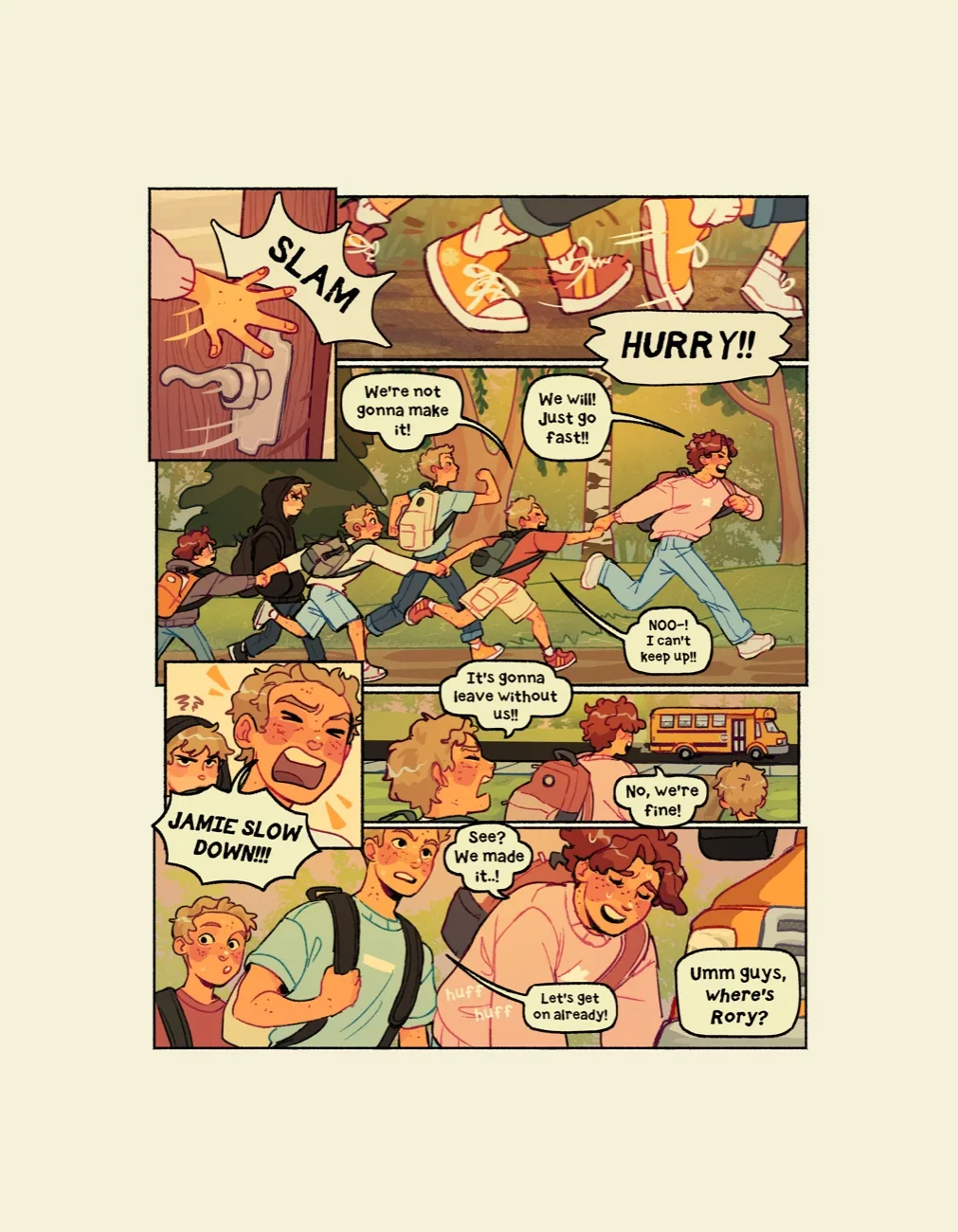 The same comic page, finished and fully colored